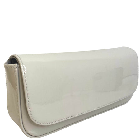 Unisa Zdreamin Ivory Patent Leather Clutch Bag