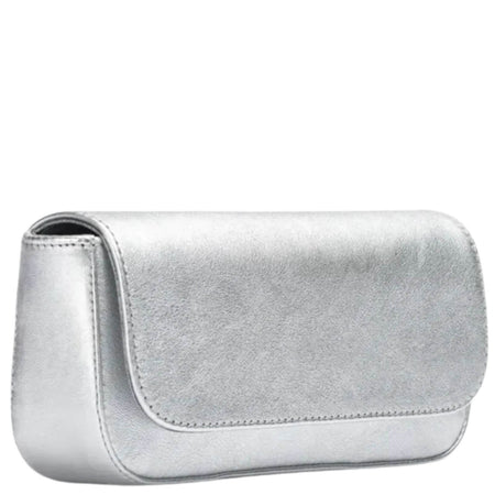 Unisa Zdreamin Silver Leather Clutch Bag