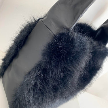 Unisa Zkeila Black Leather Faux Fur Bag