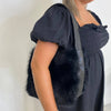 Unisa Zkeila Black Leather Faux Fur Bag