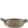 khaki waist bag with a visible brand logo on a white background