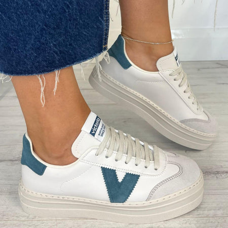 Victoria Barcelona Platform Sneakers - Petrol Blue