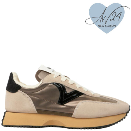 Victoria Cosmos Nylon/Suede Sneakers - Beige