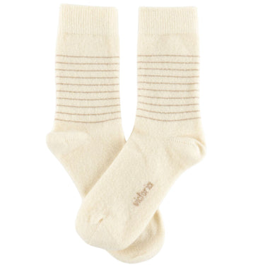 Pair of cream socks on a white background