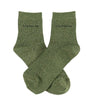 Pair of green socks with 'Victoria' branding on a white background