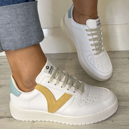 Victoria Madrid Off White Sneakers - Pale Mustard