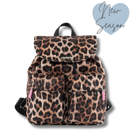 Victoria Nylon Backpack - Leopard