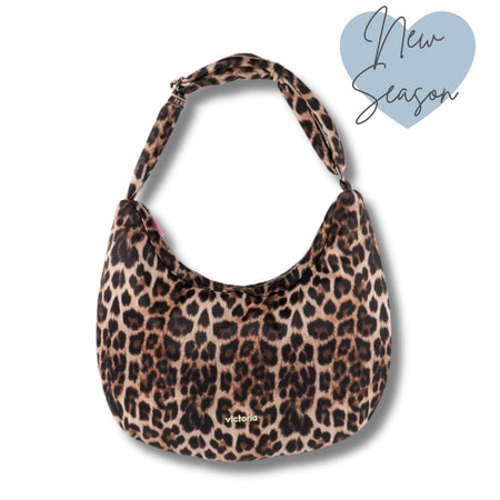 Victoria Nylon Half Moon Bag - Leopard