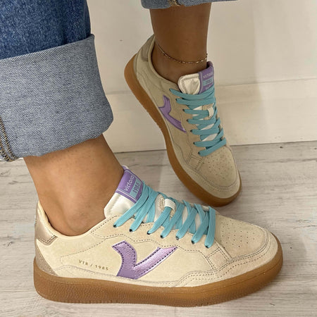 Victoria Smash Beige Suede Sneakers