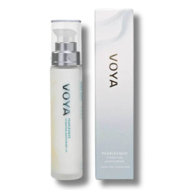 Voya skincare bottle and packaging on a white background