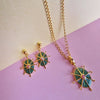 vurchoo-8-point-star-gold-green-necklace