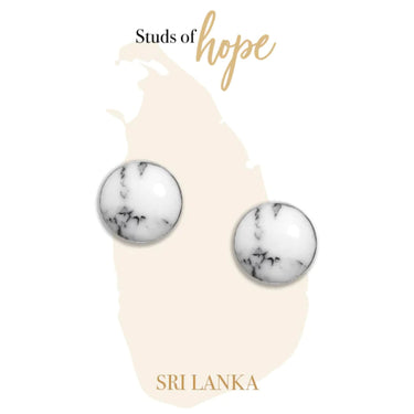 Vurchoo Honduras Silver Howlite Strength Stud Earrings