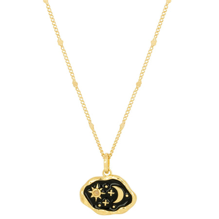 Vurchoo Midnight Scene Gold & Black Necklace