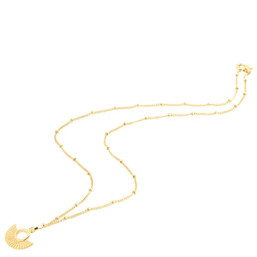 Vurchoo Nicaragua Gold Deco Fan Necklace