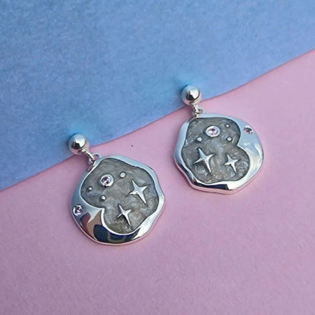 Vurchoo Starry Night Silver Stud Earrings