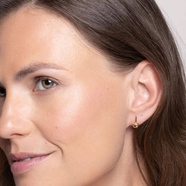 Vurchoo UK Blue Chalcedony Gold Stud Earrings
