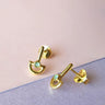 Vurchoo UK Blue Chalcedony Gold Stud Earrings