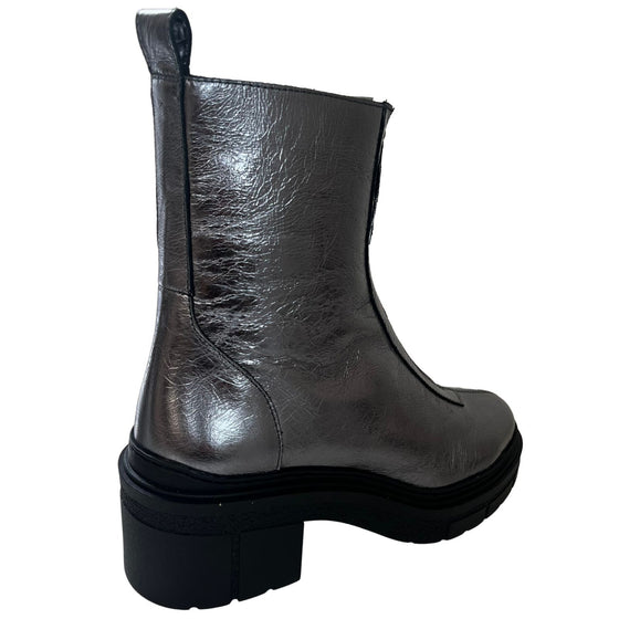 Unisa Jaba Grey Leather Front Zip Boots