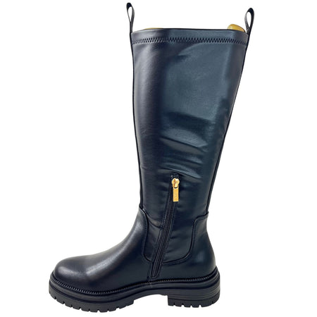 XTI Black Long Length Flat Boots