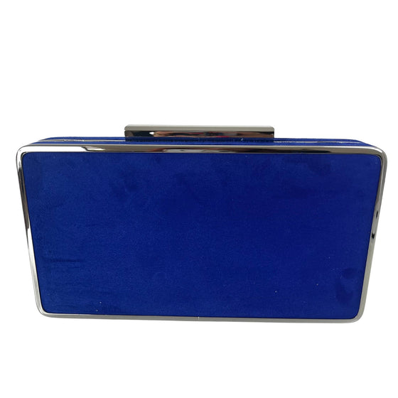 Lodi Blue Suede Box Clutch Bag