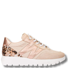 Wonders beige sneakers with leopard accents