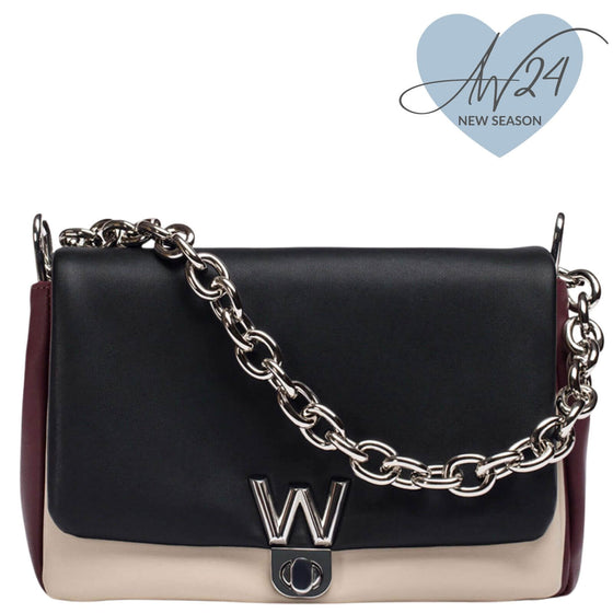 Wonders Black/Cream/Wine Padded Bag