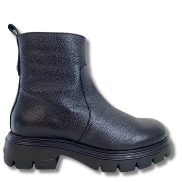 wonders-black-leather-chunky-ankle-length-boots
