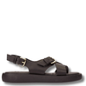 wonders-black-leather-flat-toe-post-sandals