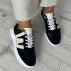 Wonders Black & Off White Suede Leather Sneakers