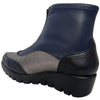 Wonders Black, Pewter & Navy Leather Front Zip Wedge Boots