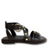 wonders-brown-gladiator-style-studded-flat-sandal
