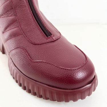 wonders-burgundy-leather-sporty-front-zip-boots