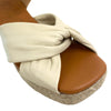 Wonders Cream Leather Wedge Sandals