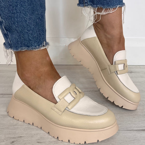 wonders-cream-white-leather-slip-on-wedge-shoes