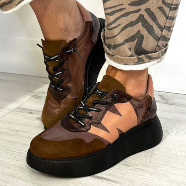 wonders-dark-rust-peach-black-sole-brand-lace-sneakers