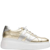 Wonders Gold & Silver Leather Brand Lace Sneakers