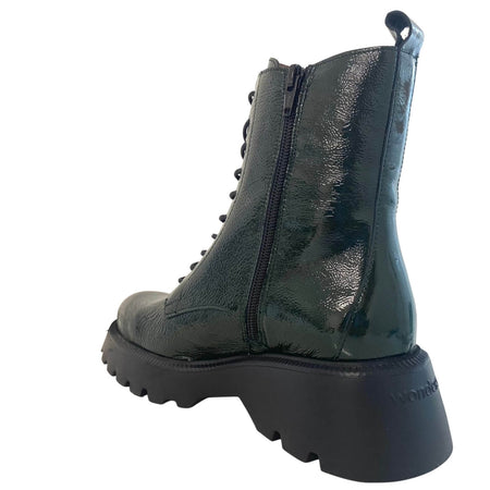 Wonders Green Leather Lace Up Boots