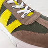 Wonders Khaki & Lime Suede Leather Sneakers