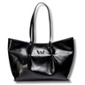 Black handbag with a W logo on a white background