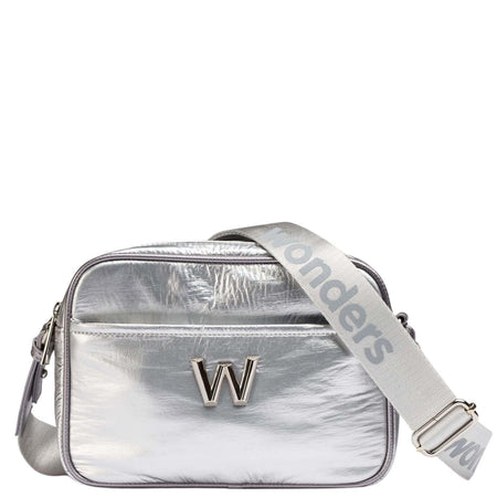 Wonders Light Silver Nylon Crossbody Bag