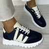 Wonders Navy & Off White Suede Leather Sneakers