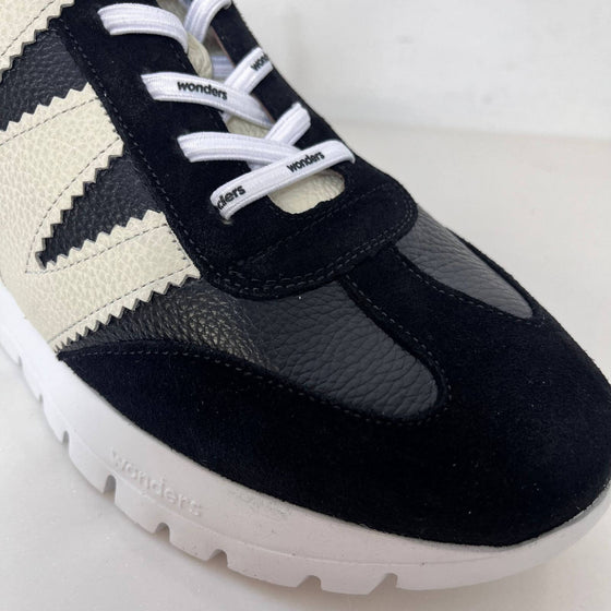 Wonders Navy & Off White Suede Leather Sneakers