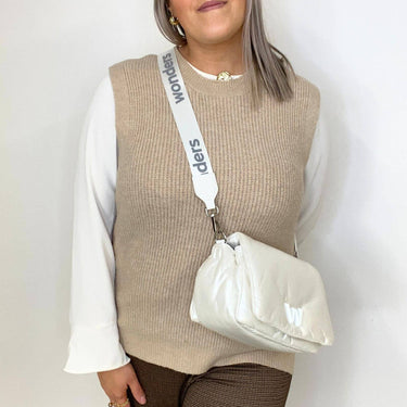 Wonders Off White Padded Crossbody Bag