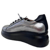 Wonders Pewter Leather Black Modern Sole Brand Lace Sneakers