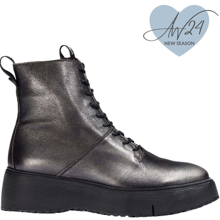 Wonders Pewter Lace Up Boots