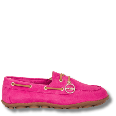 Wonders Pink Suede Slip On Loafers