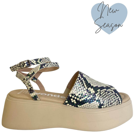 wonders-python-leather-ankle-strap-flatform-sole-sandals