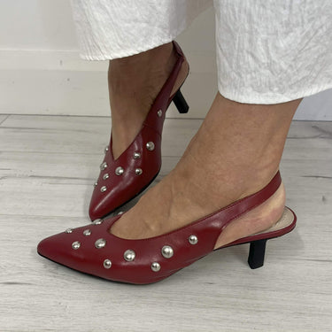 wonders-red-leather-studded-sling-back-kitten-heel-shoes-aw25