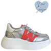 wonders-silver-coral-leather-sneakers