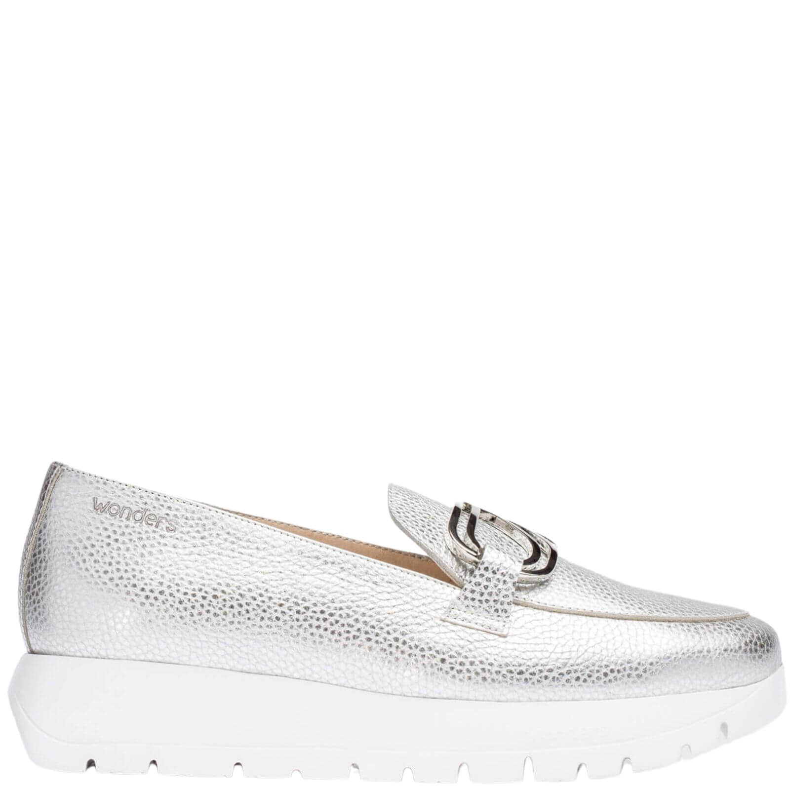 Silver hot sale loafers metallic